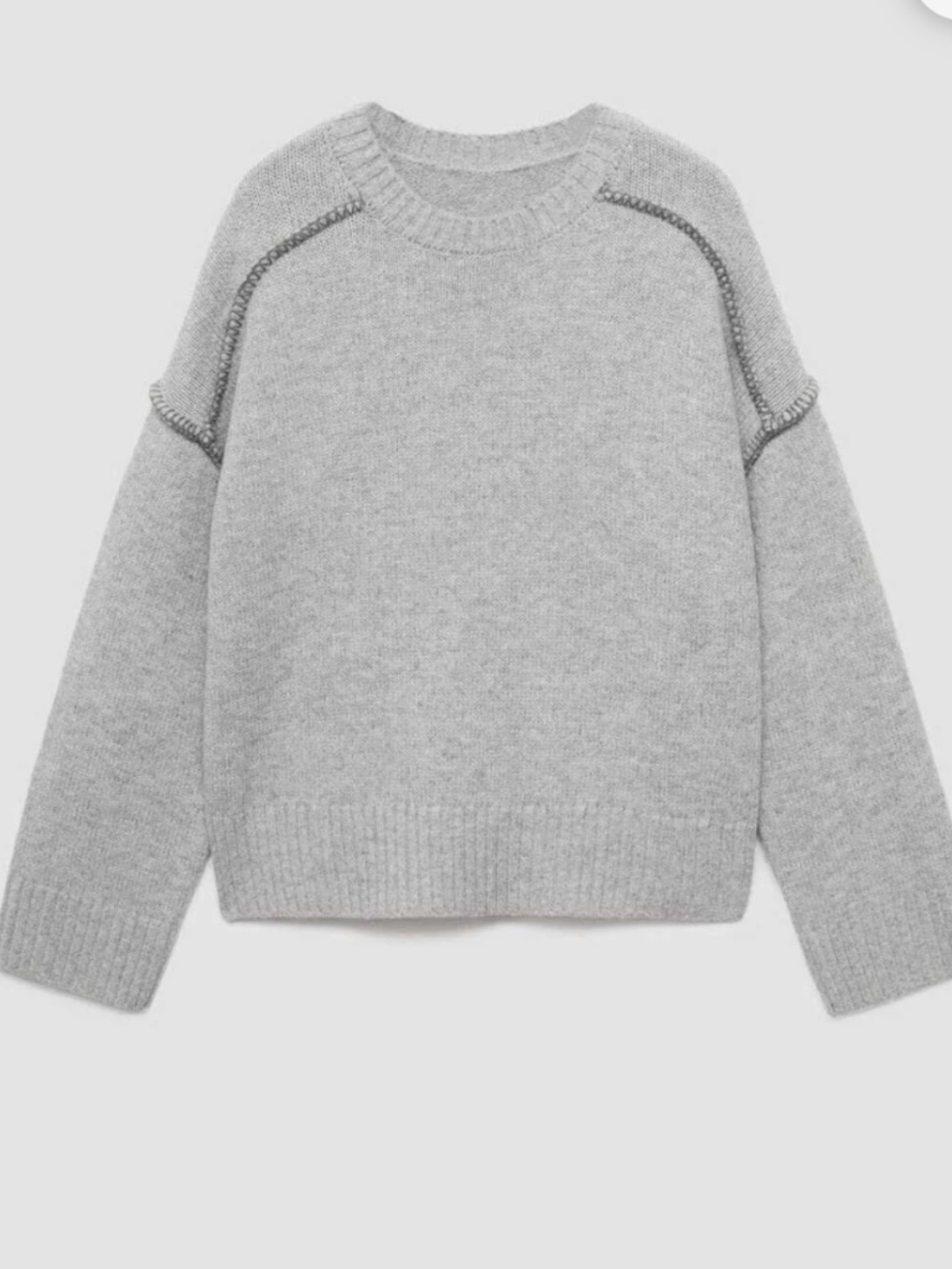 MANGO GRAY KNIT SWEATER